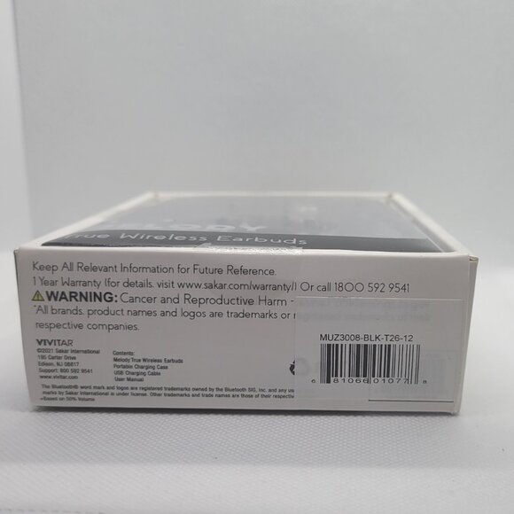 Muze Melody Bluetooth True Wireless Earbuds - Black - New In Box (NIB) - Picture 5 of 6